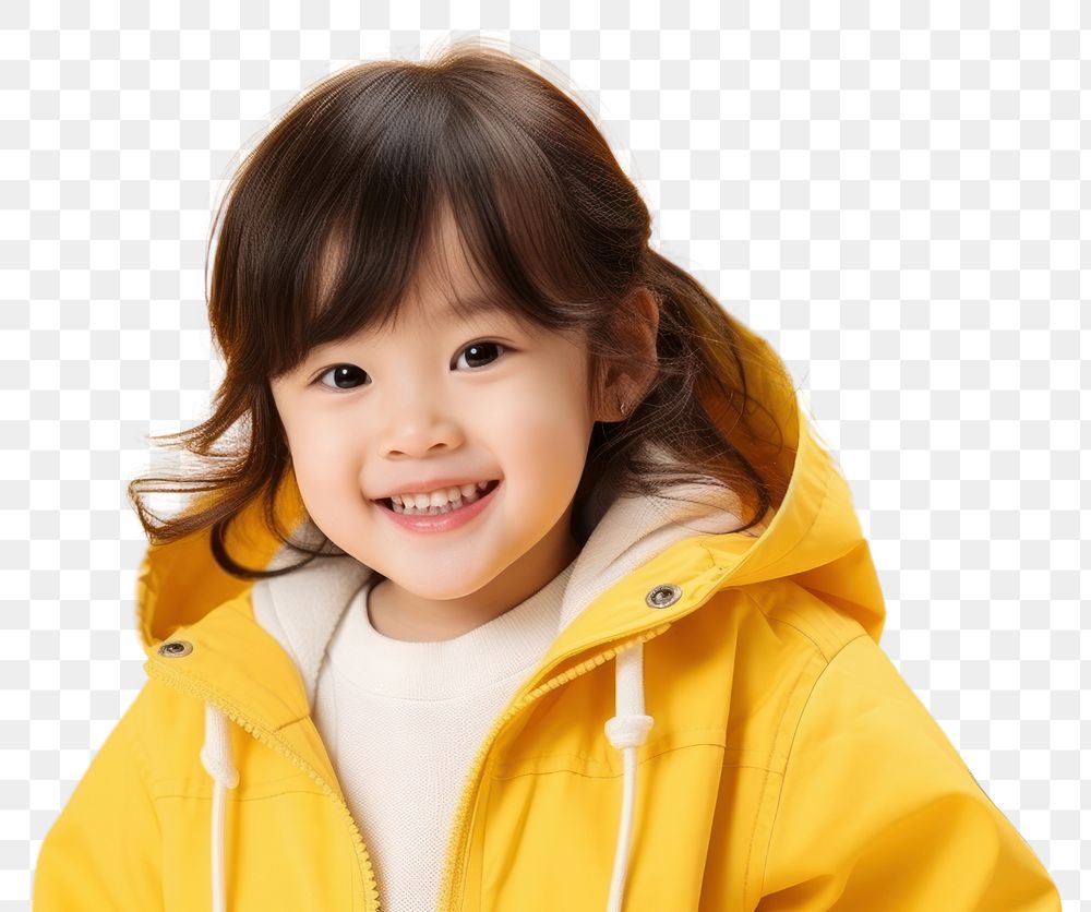 PNG East Asian girl kid child smile sweatshirt.
