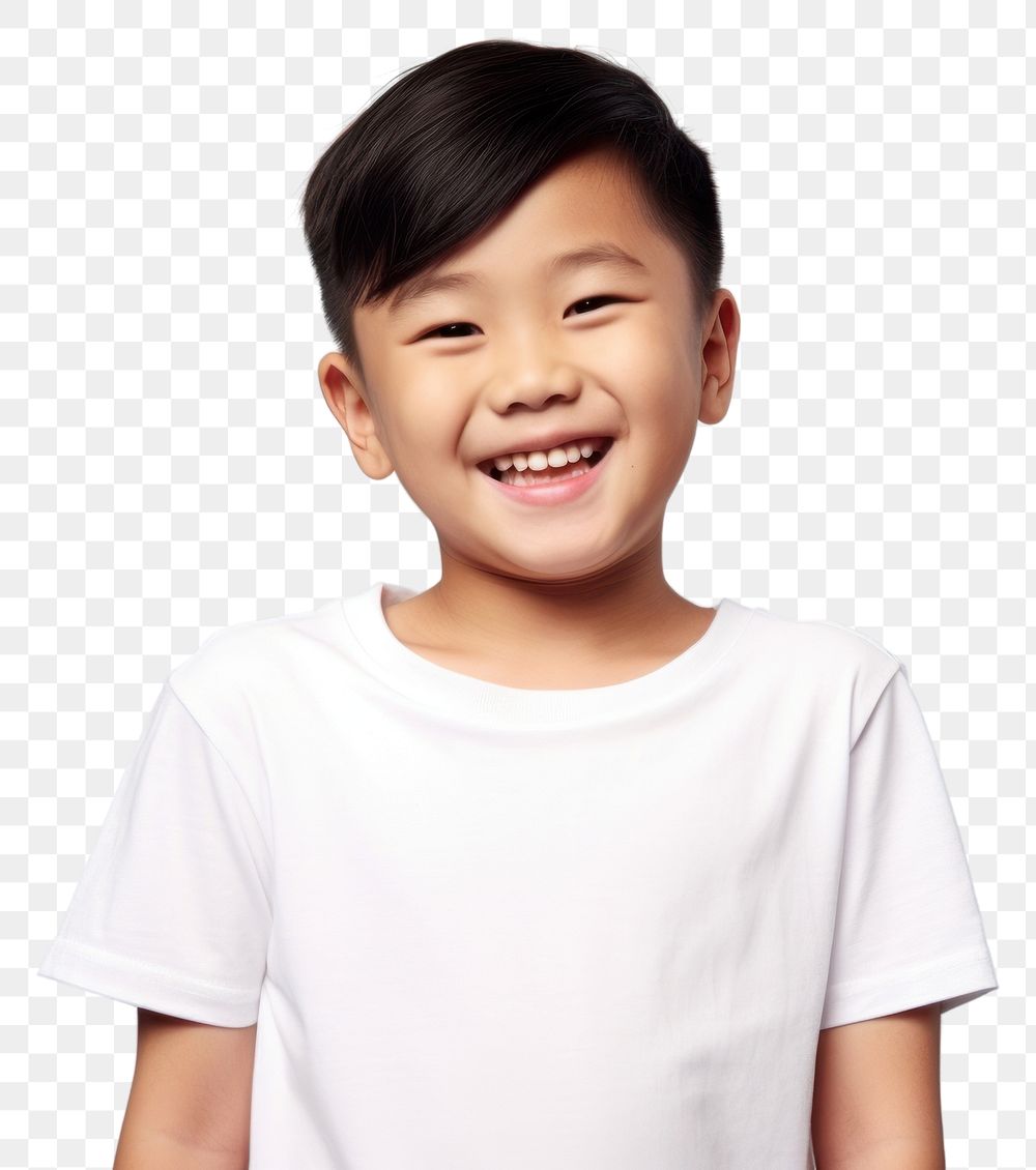 PNG Happy asian kid t-shirt portrait child.