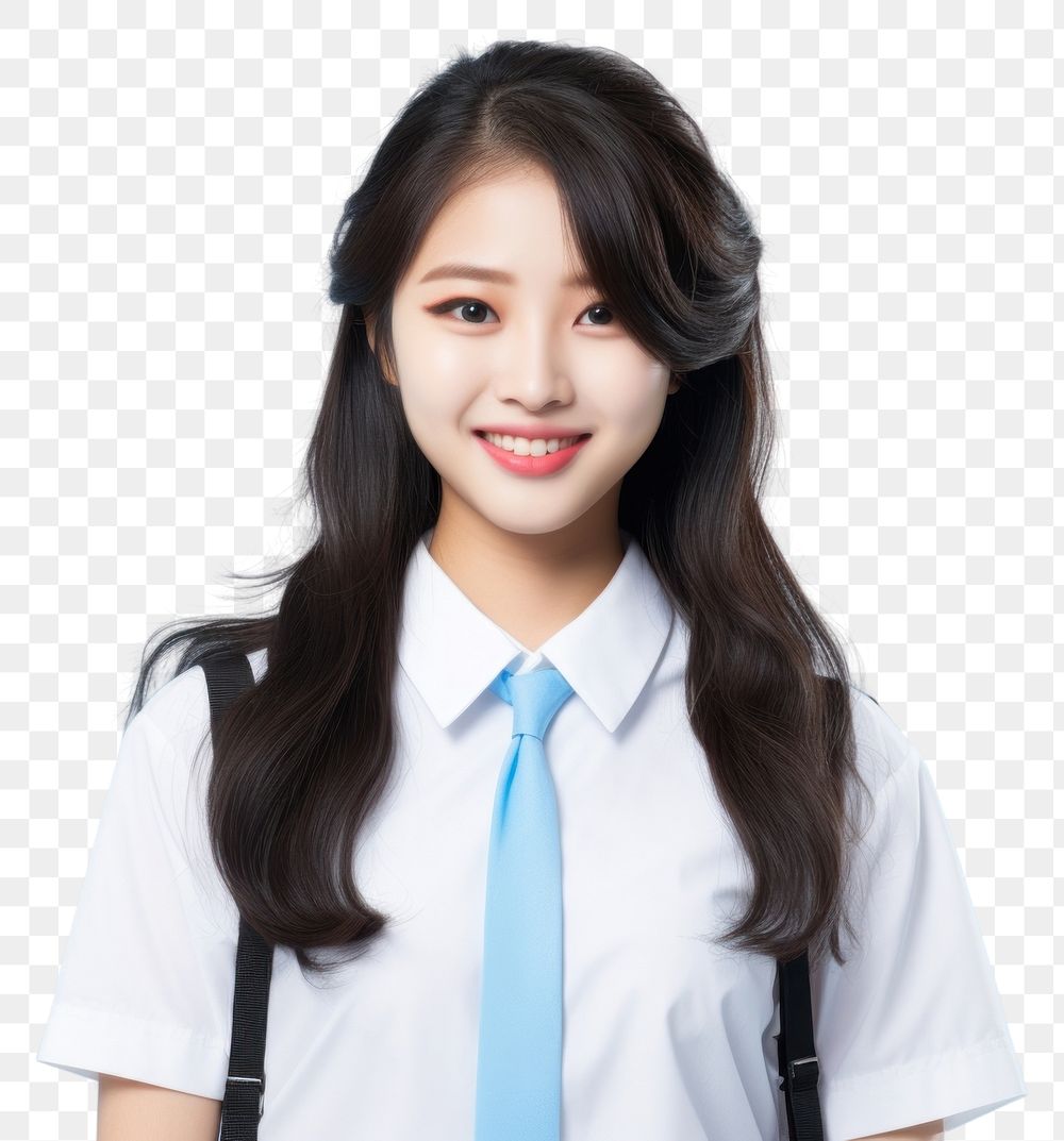 PNG Highschool korean Student girl student smile happy.