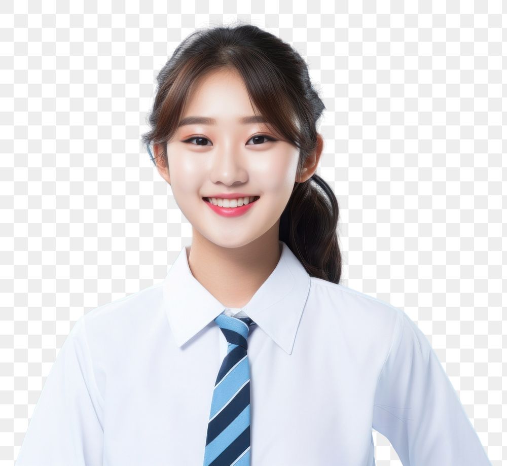PNG Highschool korean Student girl smile happy blue.