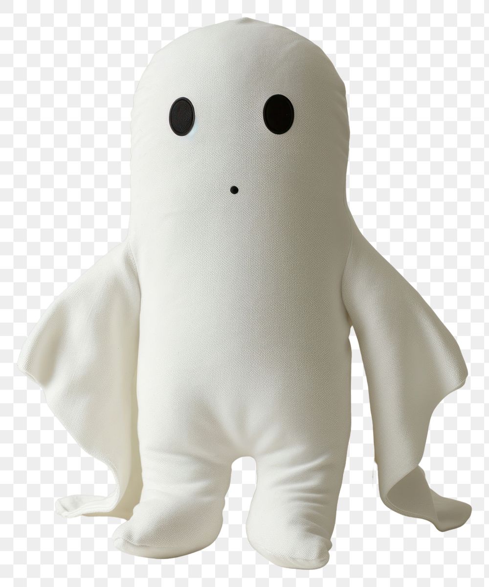 PNG Stuffed doll ghost plush white cute.