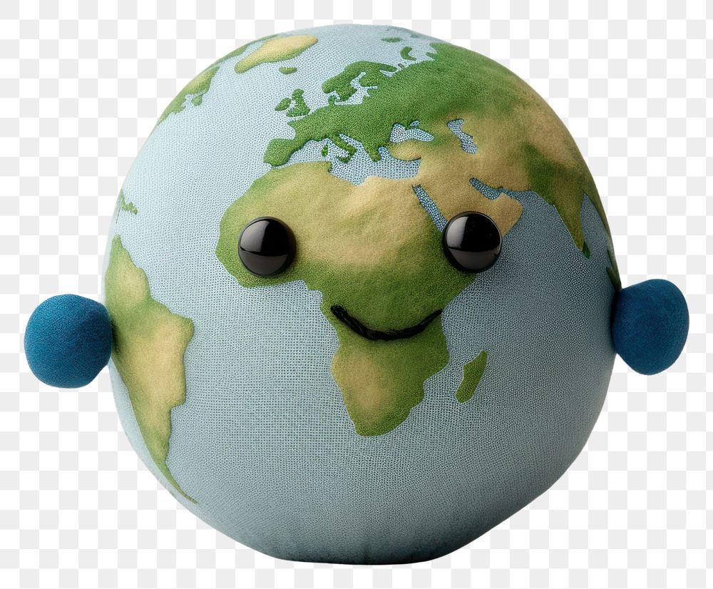 PNG Stuffed doll earth planet globe space.
