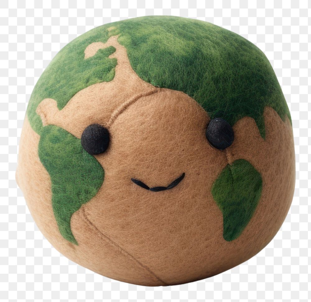 PNG Stuffed doll earth toy white background representation.