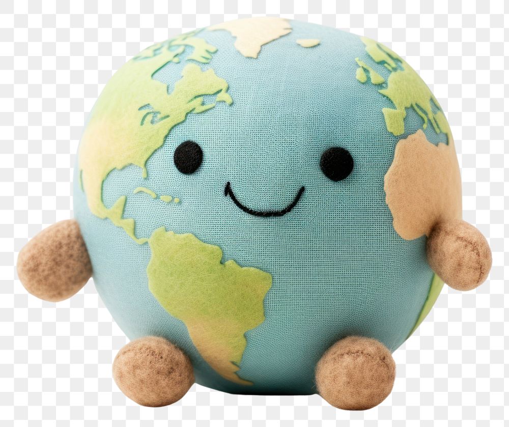 PNG Stuffed doll earth planet plush globe.