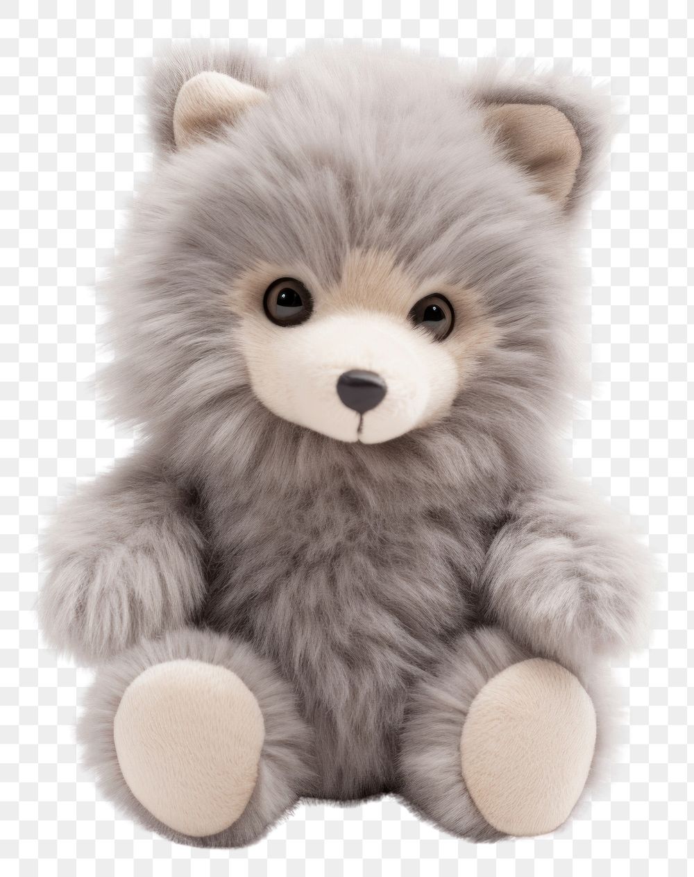 PNG Stuffed doll wolf mammal plush cute.