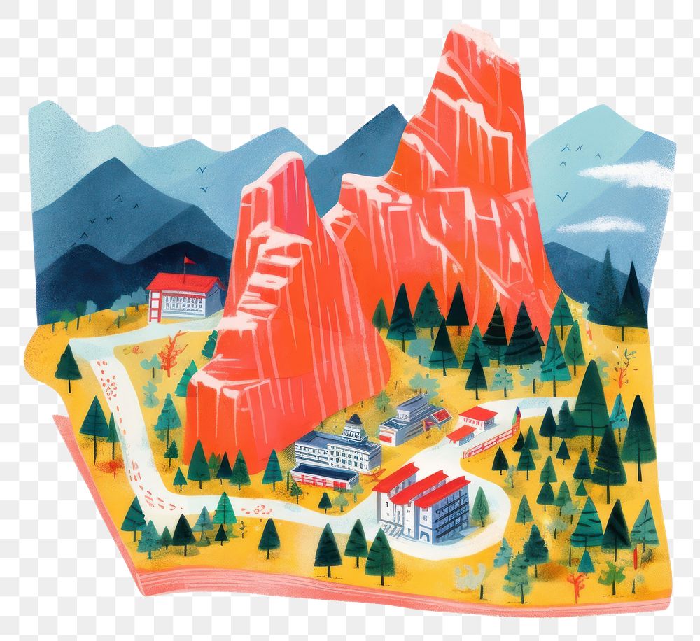 PNG  China map mountain outdoors painting. AI generated Image by rawpixel.