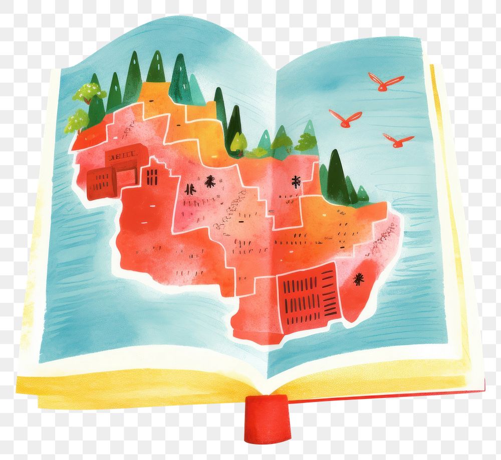 PNG  China map book publication reading. AI generated Image by rawpixel.