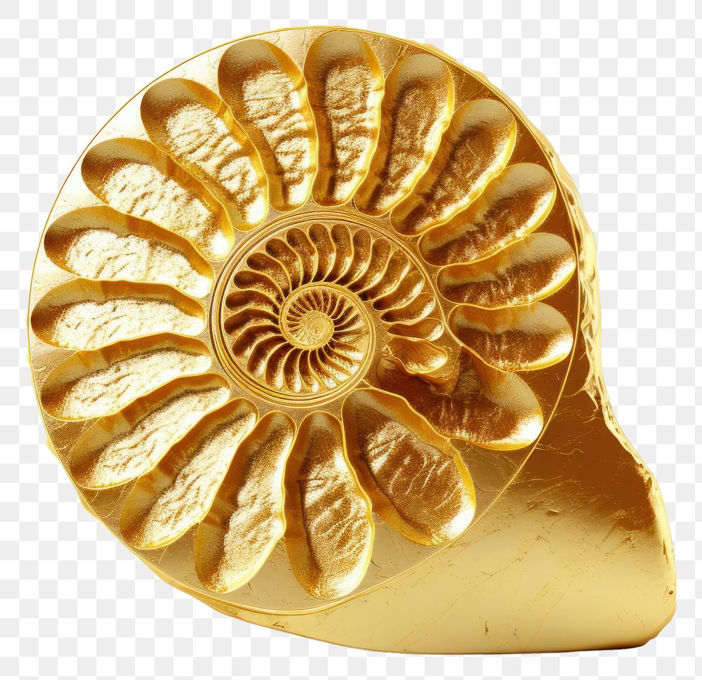 PNG Fossil gold jewelry white background.