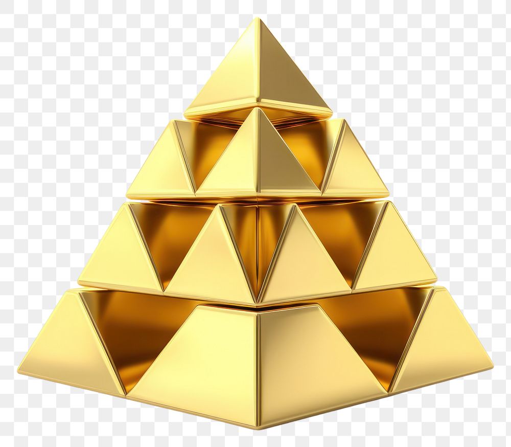 PNG Hexagonal pyramid gold white background triangle.