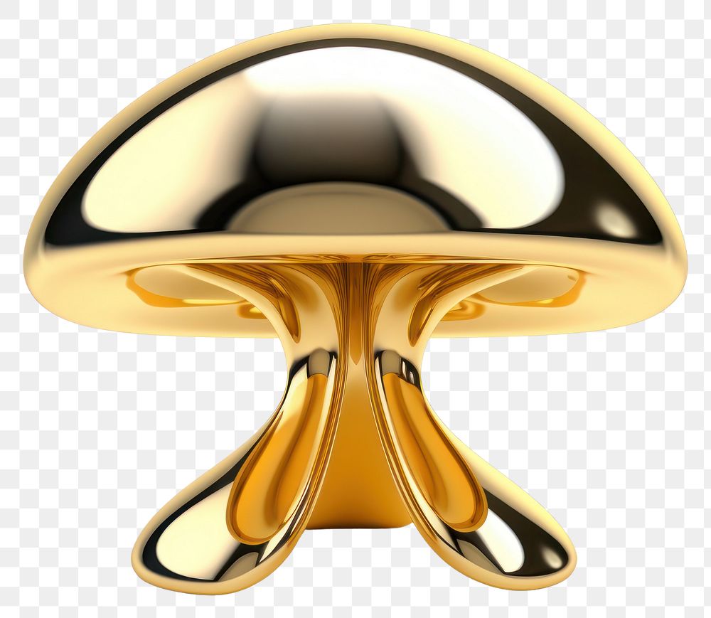 PNG Nuclear mushroom jewelry gold white background.