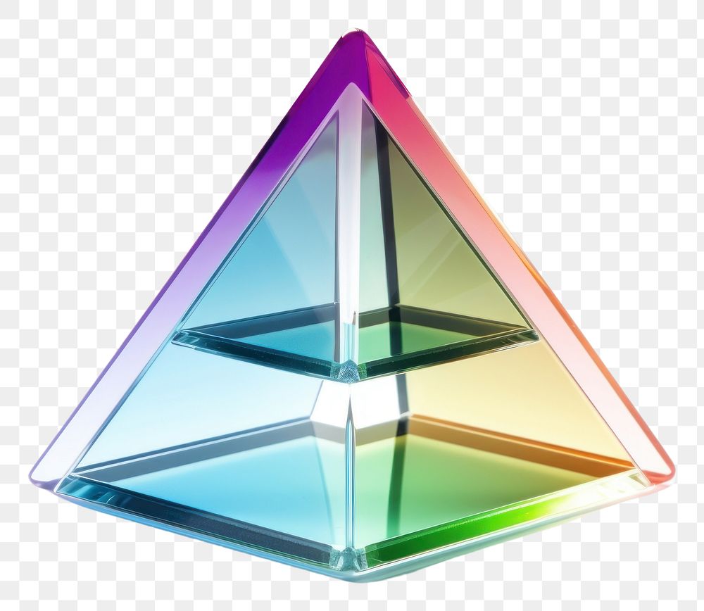 PNG Abstract triangle origami pyramid.