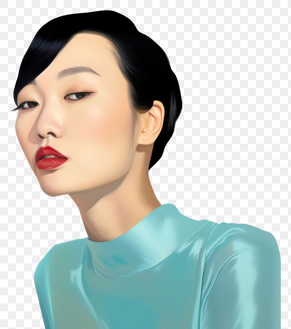 PNG Asian woman portrait glamour adult. AI generated Image by rawpixel.
