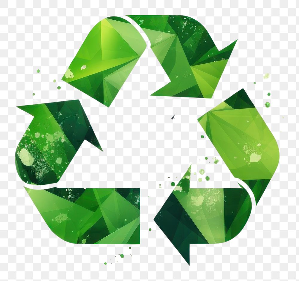 PNG Green recycling circle symbol.