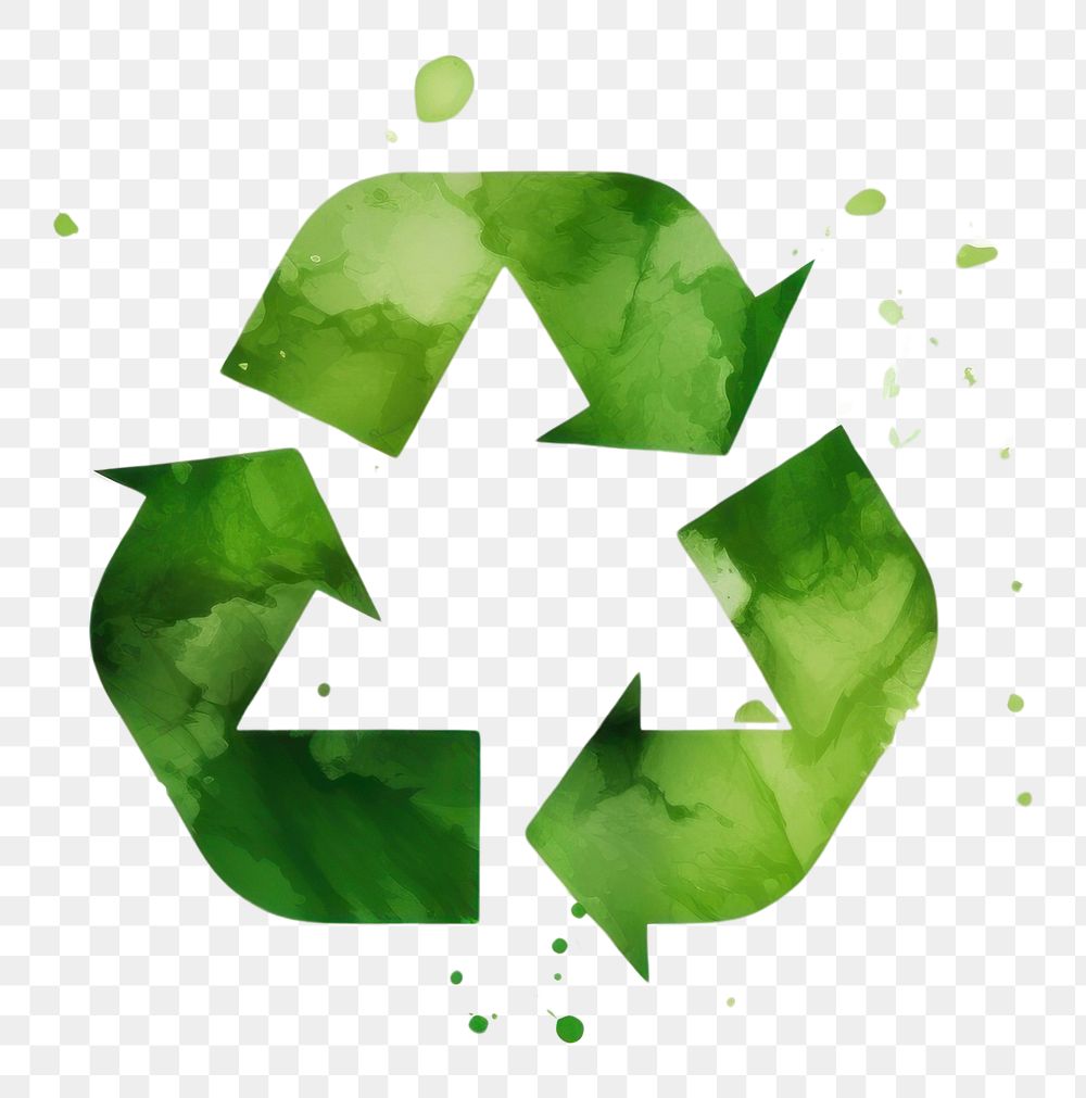 PNG Green recycling circle symbol.