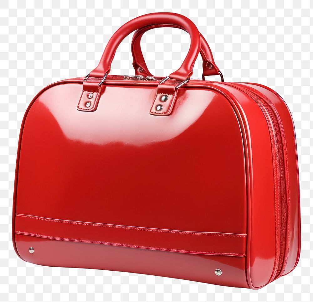 PNG  Red travel baggage briefcase handbag red.