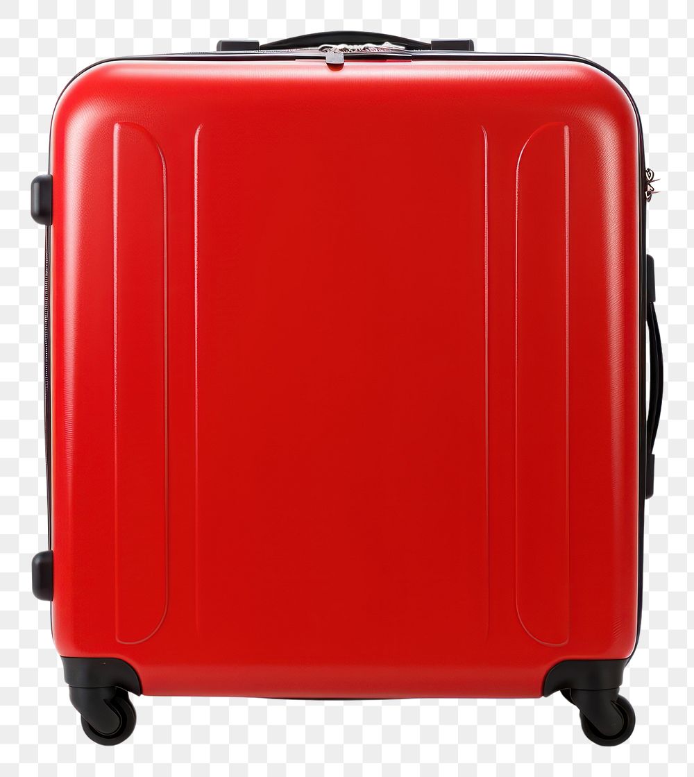 PNG  Red travel baggage suitcase luggage red.