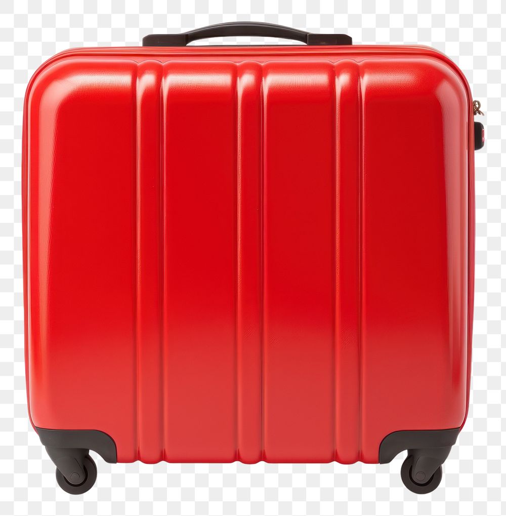 PNG  Red travel baggage suitcase luggage red.