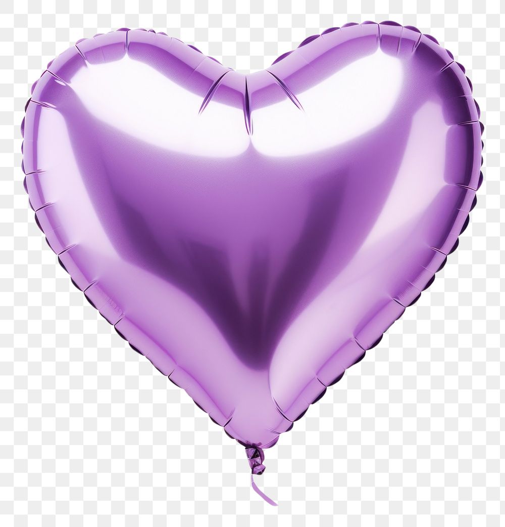 PNG Foil balloon heart purple shape.