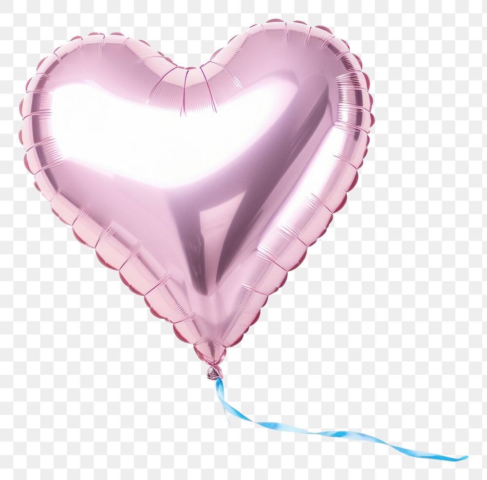 PNG Foil balloon heart pink white background.