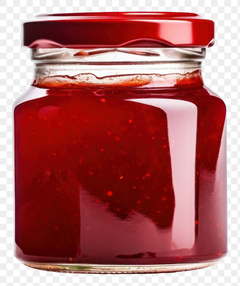PNG Strawberry jam jar food white background preserves. AI generated Image by rawpixel.