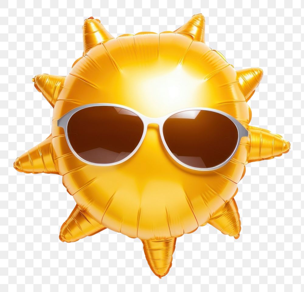 PNG Foil balloon sunglasses shape white background.