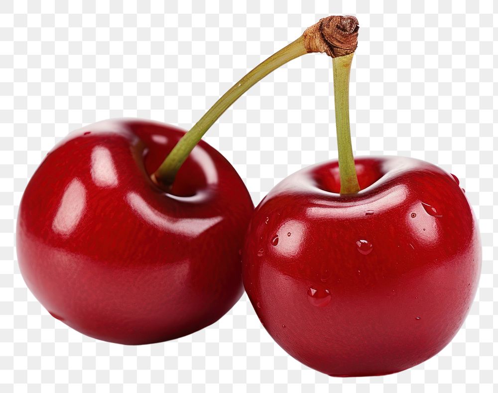 PNG Two fresh cherries cherry fruit plant. AI generated Image by rawpixel.