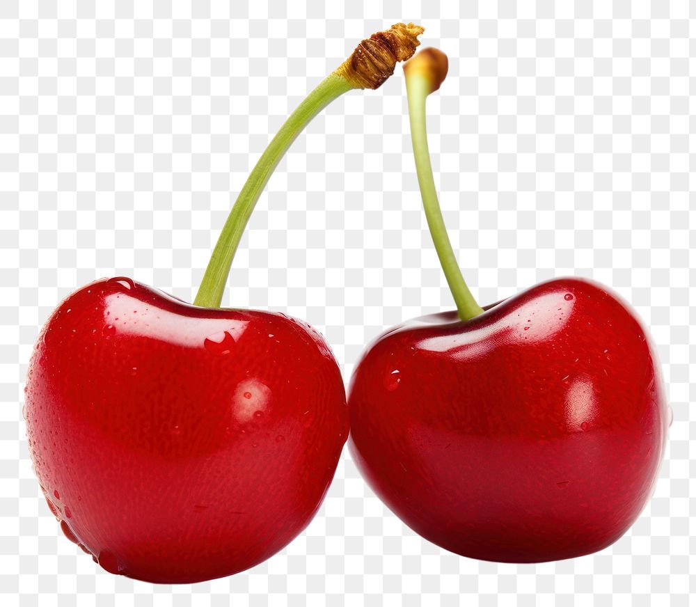 PNG Two fresh cherry fruit plant food. AI generated Image by rawpixel.