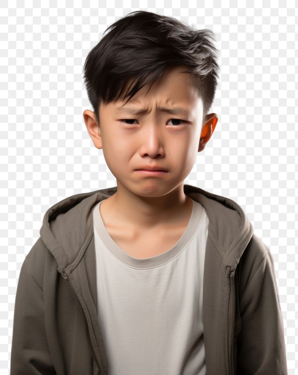 PNG  Young chinese boy crying portrait worried. AI generated Image by rawpixel.