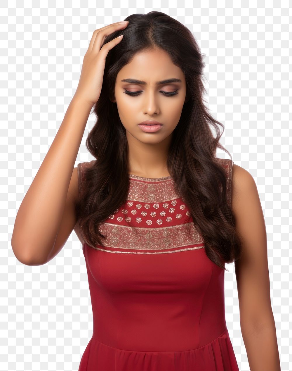 PNG  Young indian women portrait dress adult. AI generated Image by rawpixel.