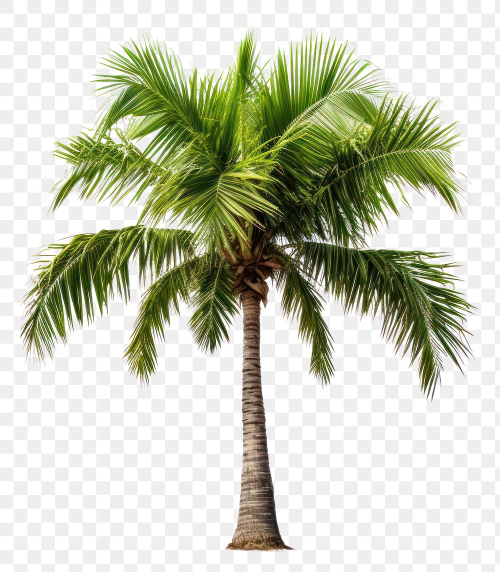 PNG Young palm tree plant white background tranquility. AI generated Image by rawpixel.