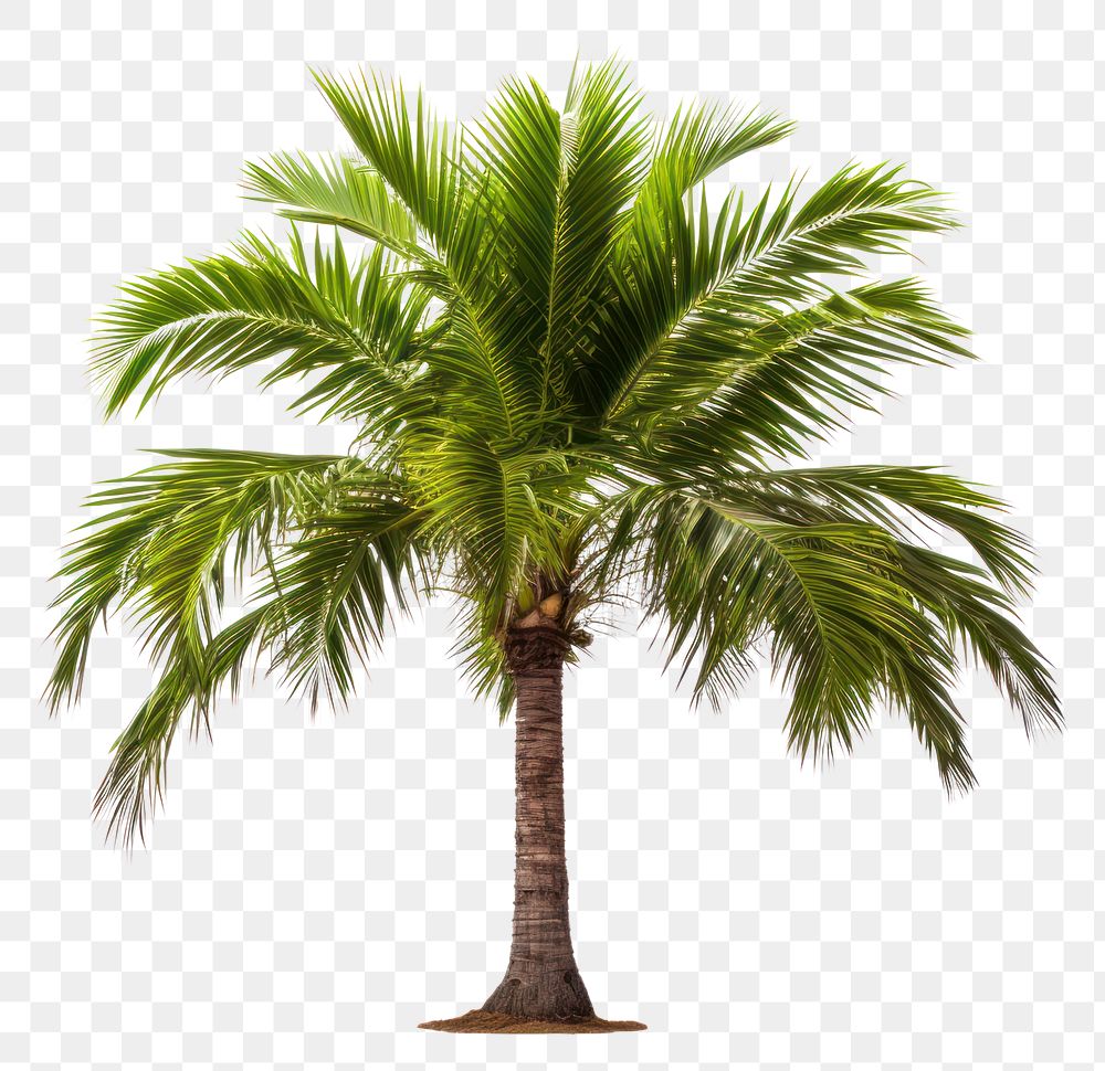 PNG Young palm tree plant white background tranquility. AI generated Image by rawpixel.
