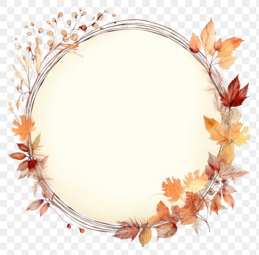 PNG  Autumn circle autumn plant. AI generated Image by rawpixel.