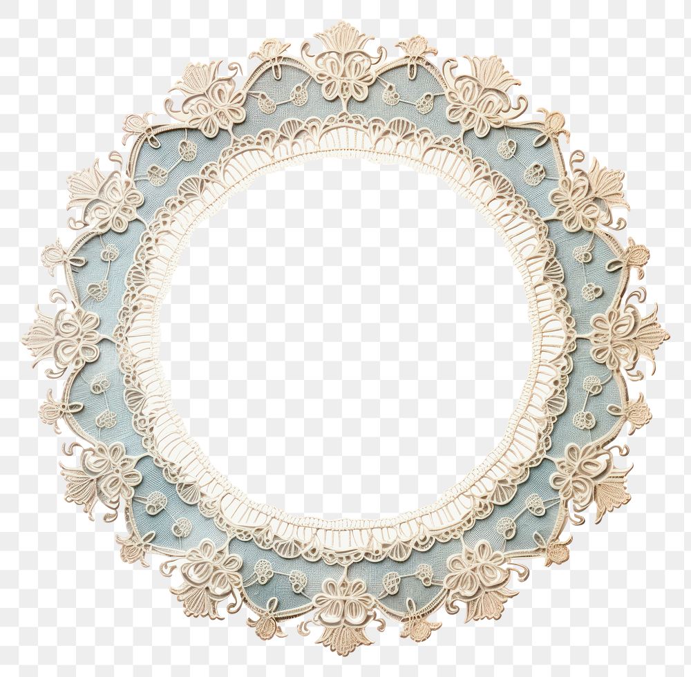 PNG  Lace jewelry circle white background