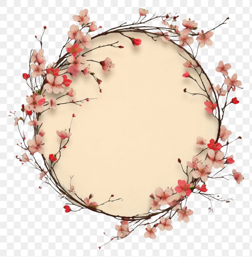 PNG  Spring blossom circle flower. AI generated Image by rawpixel.