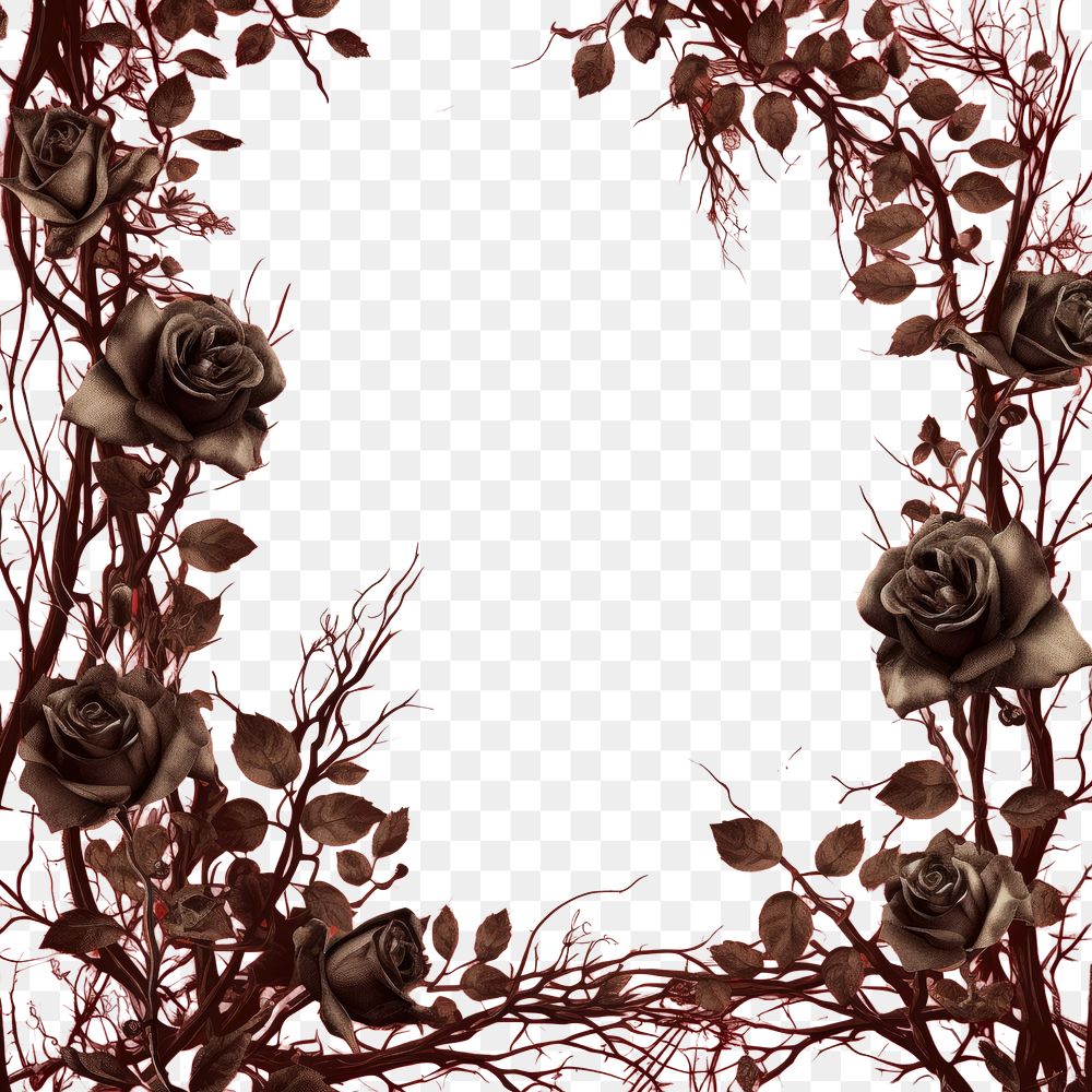 PNG  Thorns and red roses backgrounds pattern flower. AI generated Image by rawpixel.