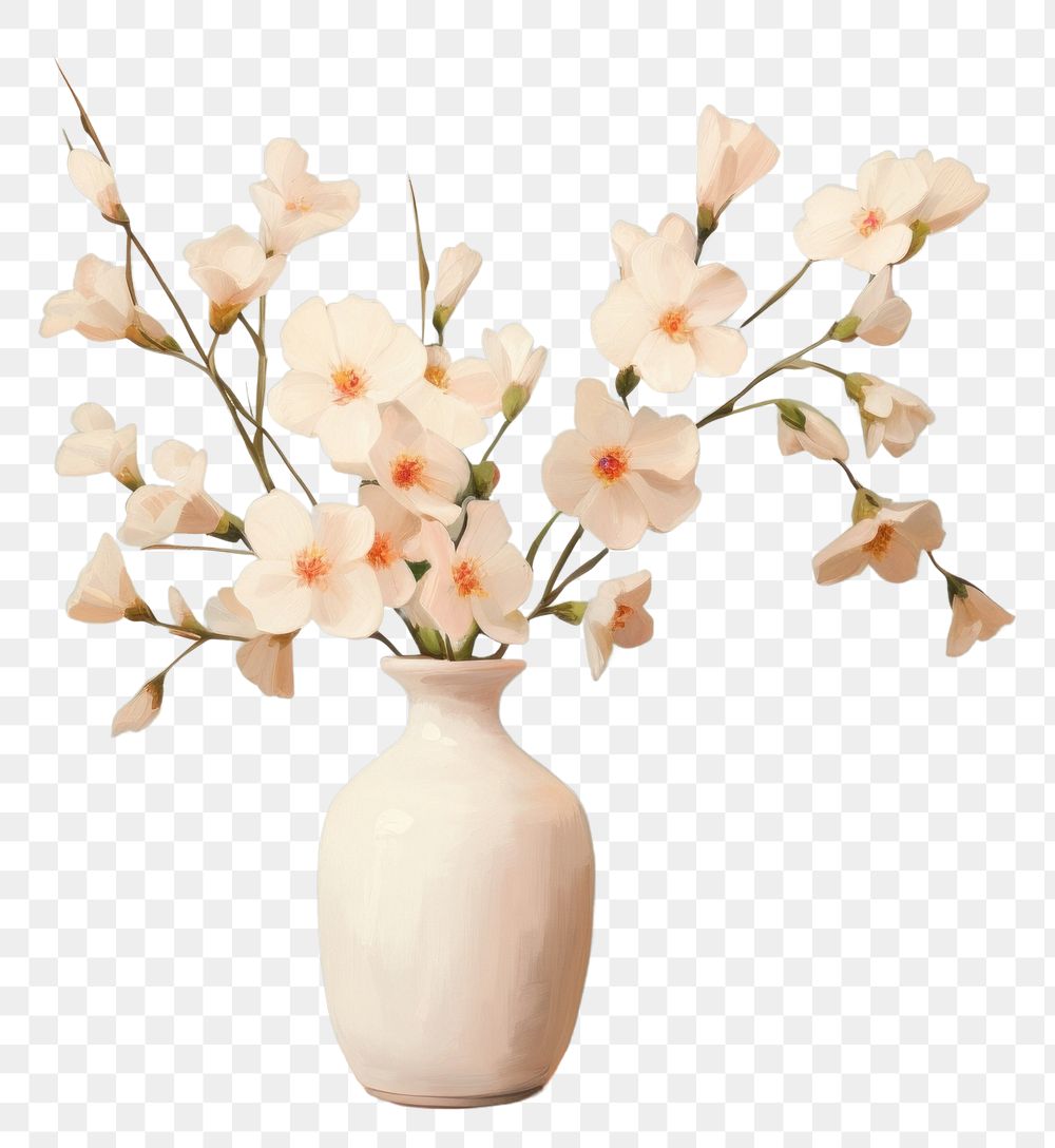 PNG Flowers in a vase plant art centrepiece. AI generated Image by rawpixel.