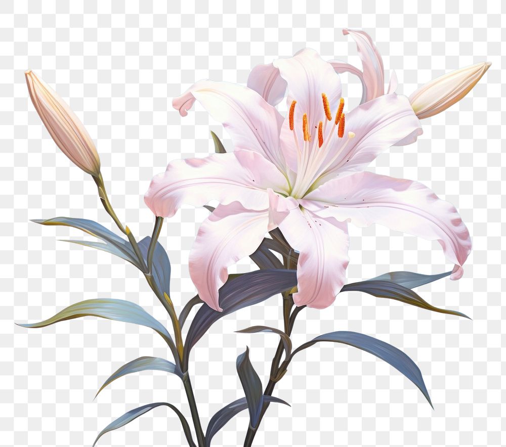 PNG Lilly blossom flower plant. AI generated Image by rawpixel.