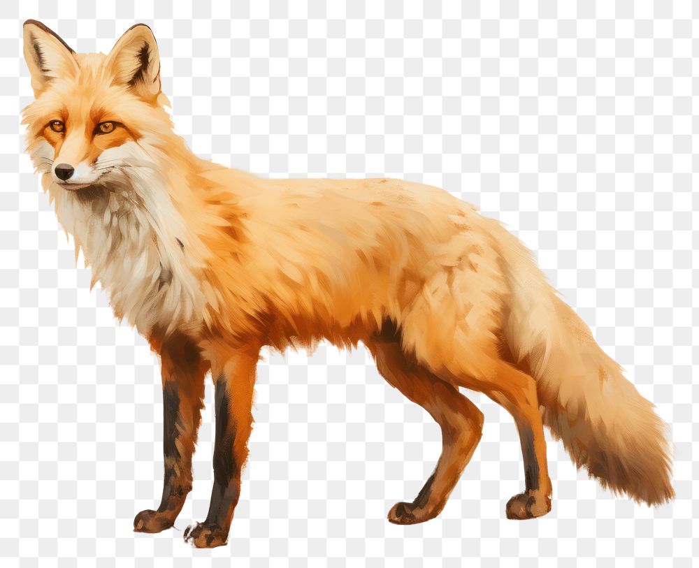 PNG Red fox full body wildlife animal mammal. AI generated Image by rawpixel.