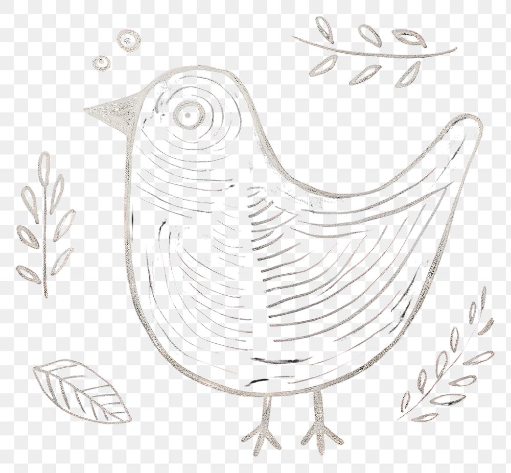 PNG  Chalk style bird drawing animal sketch.