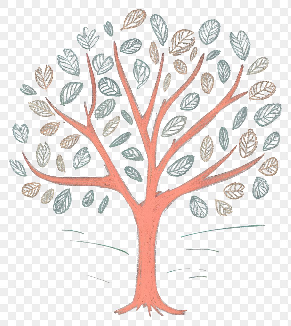 PNG  Chalk style tree pattern drawing sketch.