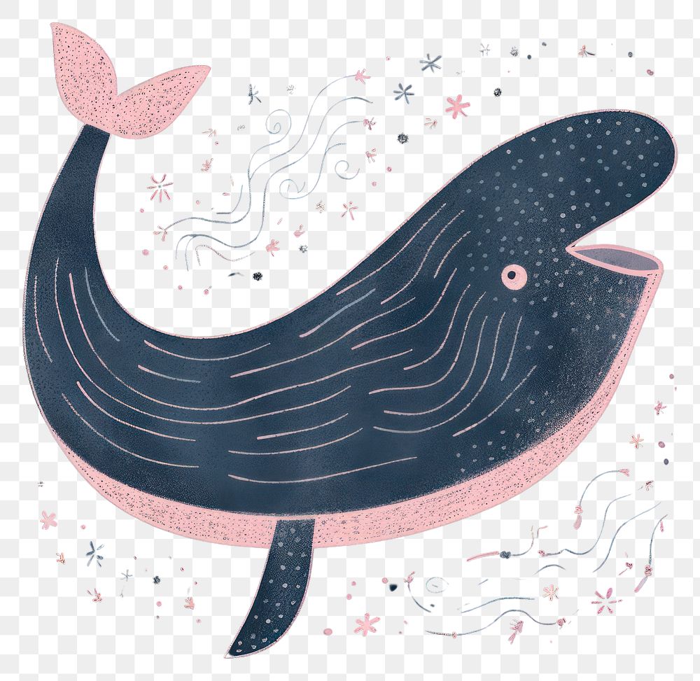 PNG  Chalk style whale outdoors animal nature.