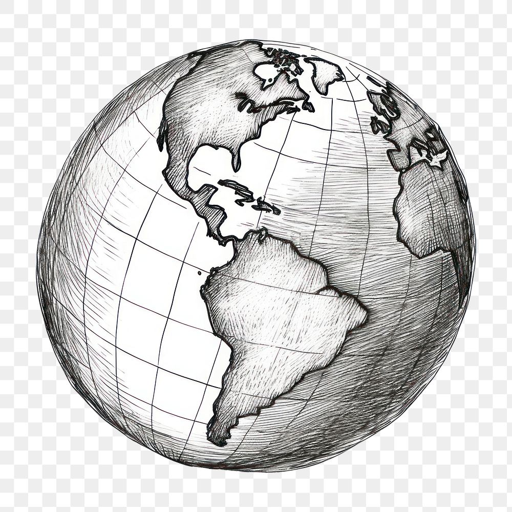 PNG  Globe drawing planet sketch.