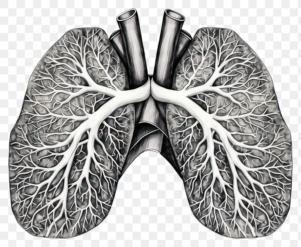 PNG  Lungs drawing sketch white background.