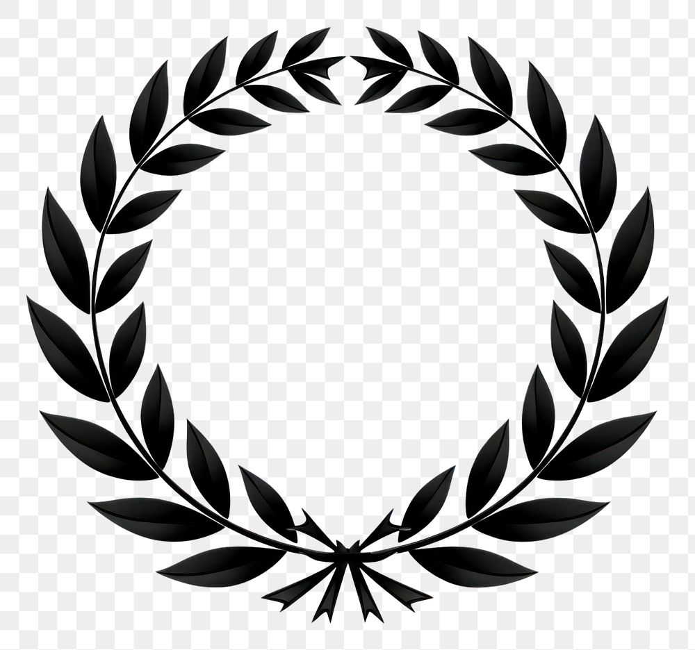 PNG Laurel wreath symbol black logo.