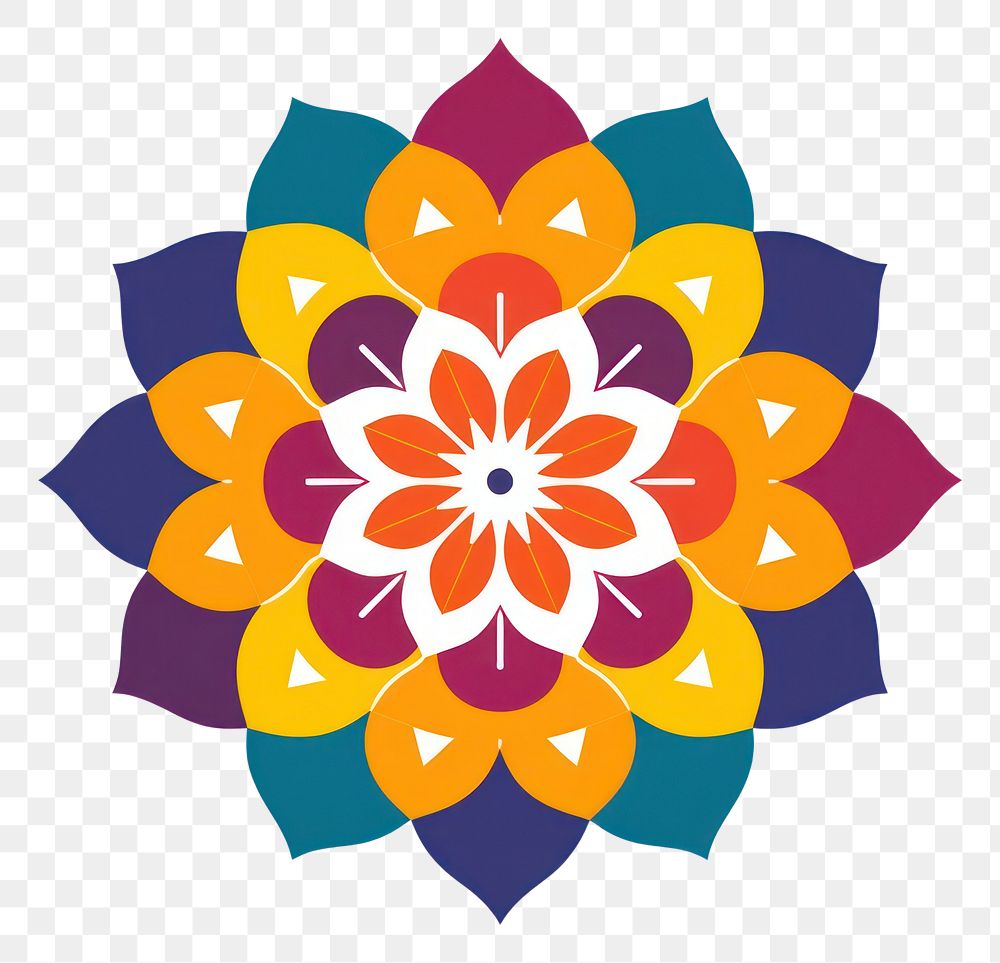 PNG  Mandalas pattern flower art. AI generated Image by rawpixel.