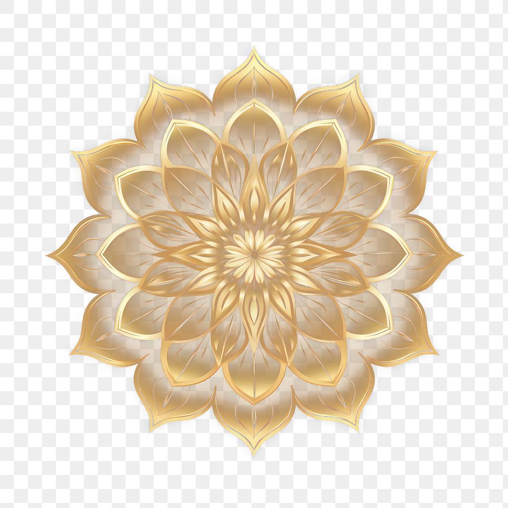 PNG  Mandalas pattern flower gold. AI generated Image by rawpixel.