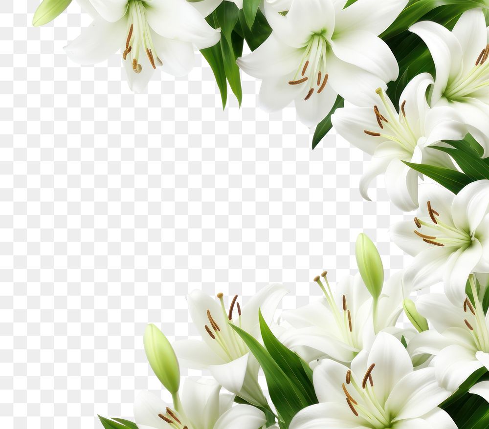 PNG Lily border from bottom backgrounds flower plant. AI generated Image by rawpixel.