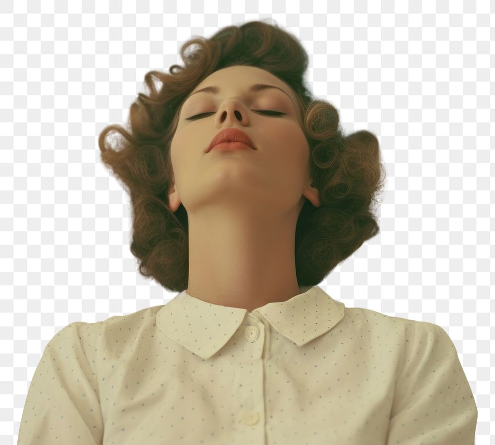 PNG Sleeping person with cloud head contemplation relaxation hairstyle.