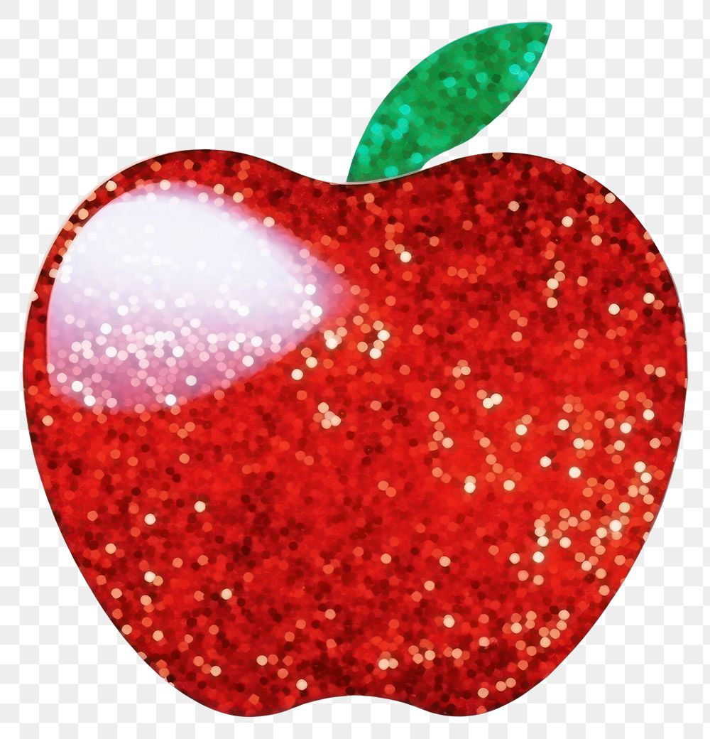 PNG  Apple glitter fruit plant. AI generated Image by rawpixel.