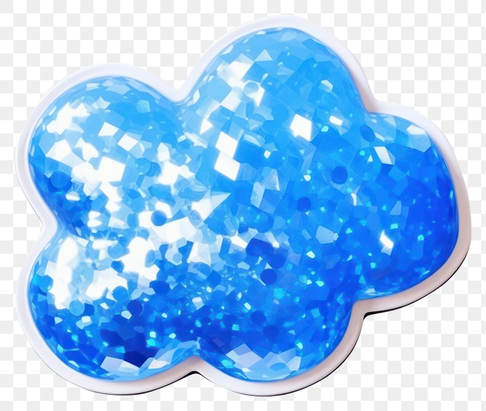 PNG  Cloud glitter shape blue